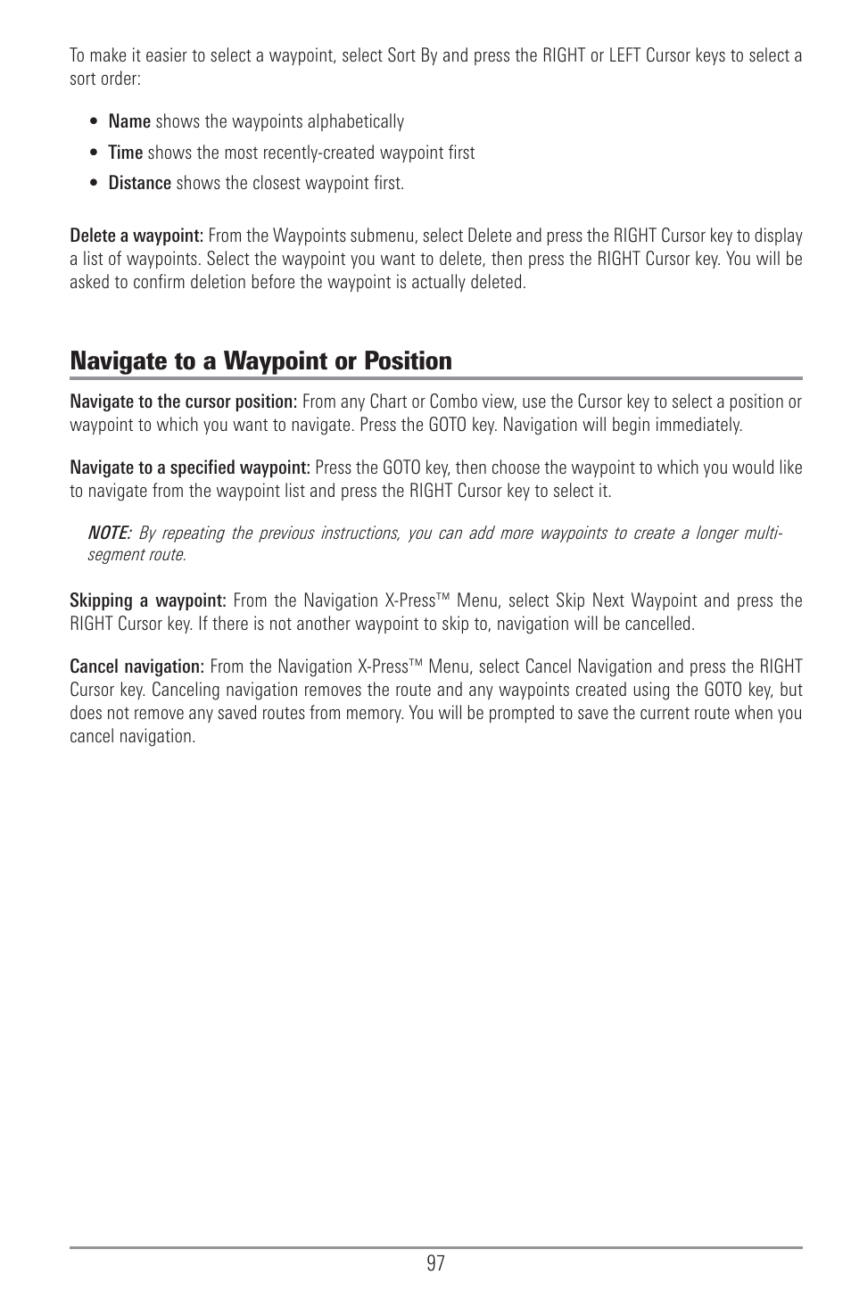 Navigate to a waypoint or position | Humminbird 1157C User Manual | Page 107 / 200