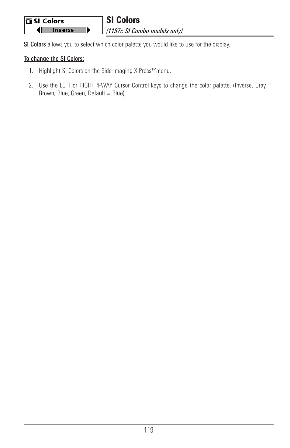 Si colors | Humminbird 1157C User Manual | Page 129 / 200