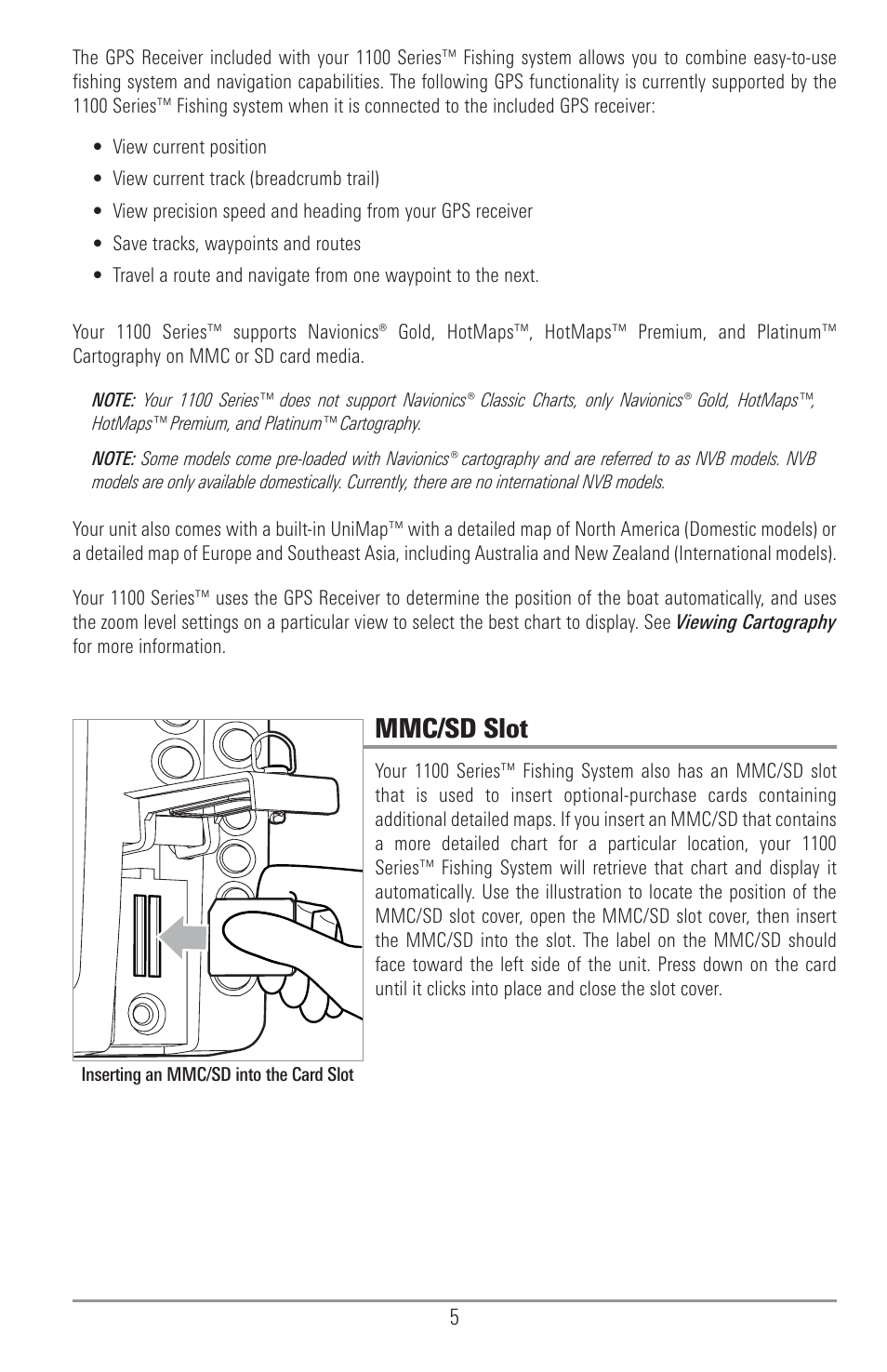 Mmc/sd slot | Humminbird 1157C User Manual | Page 15 / 200