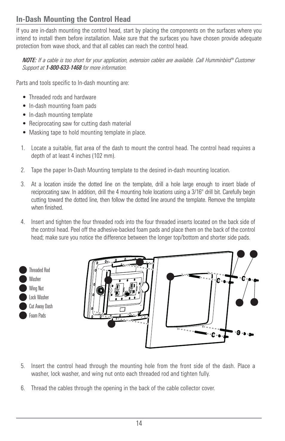 In-dash mounting the control head | Humminbird 1157C User Manual | Page 24 / 200