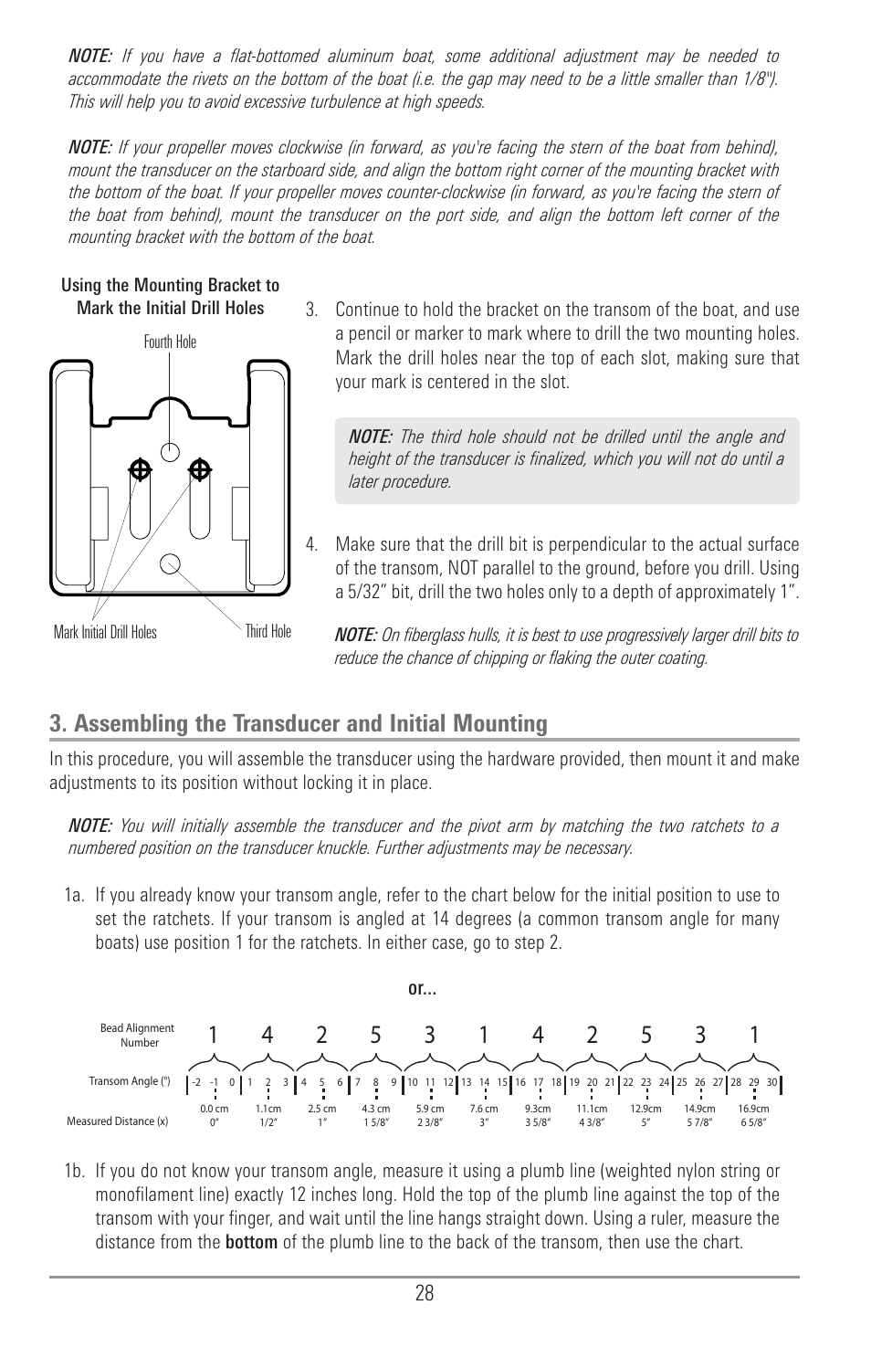 Assembling the transducer and initial mounting | Humminbird 1157C User Manual | Page 38 / 200