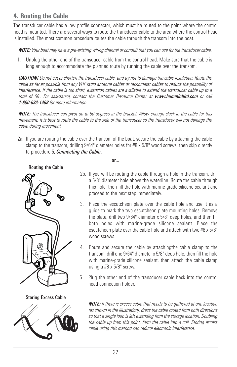 Routing the cable | Humminbird 1157C User Manual | Page 42 / 200