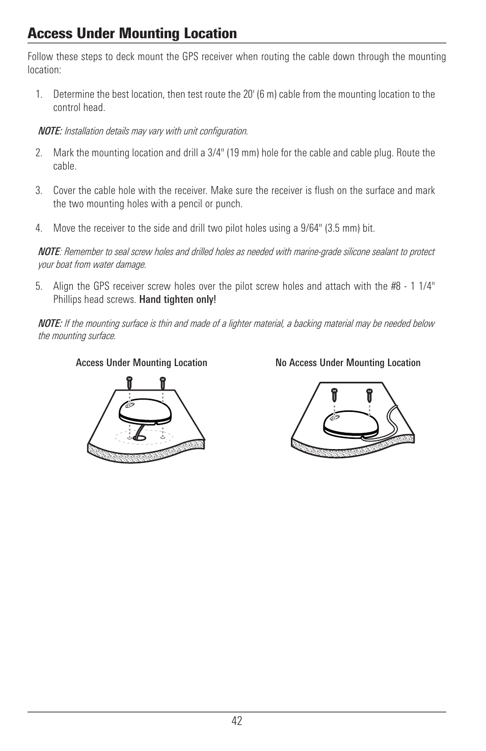Access under mounting location | Humminbird 1157C User Manual | Page 52 / 200