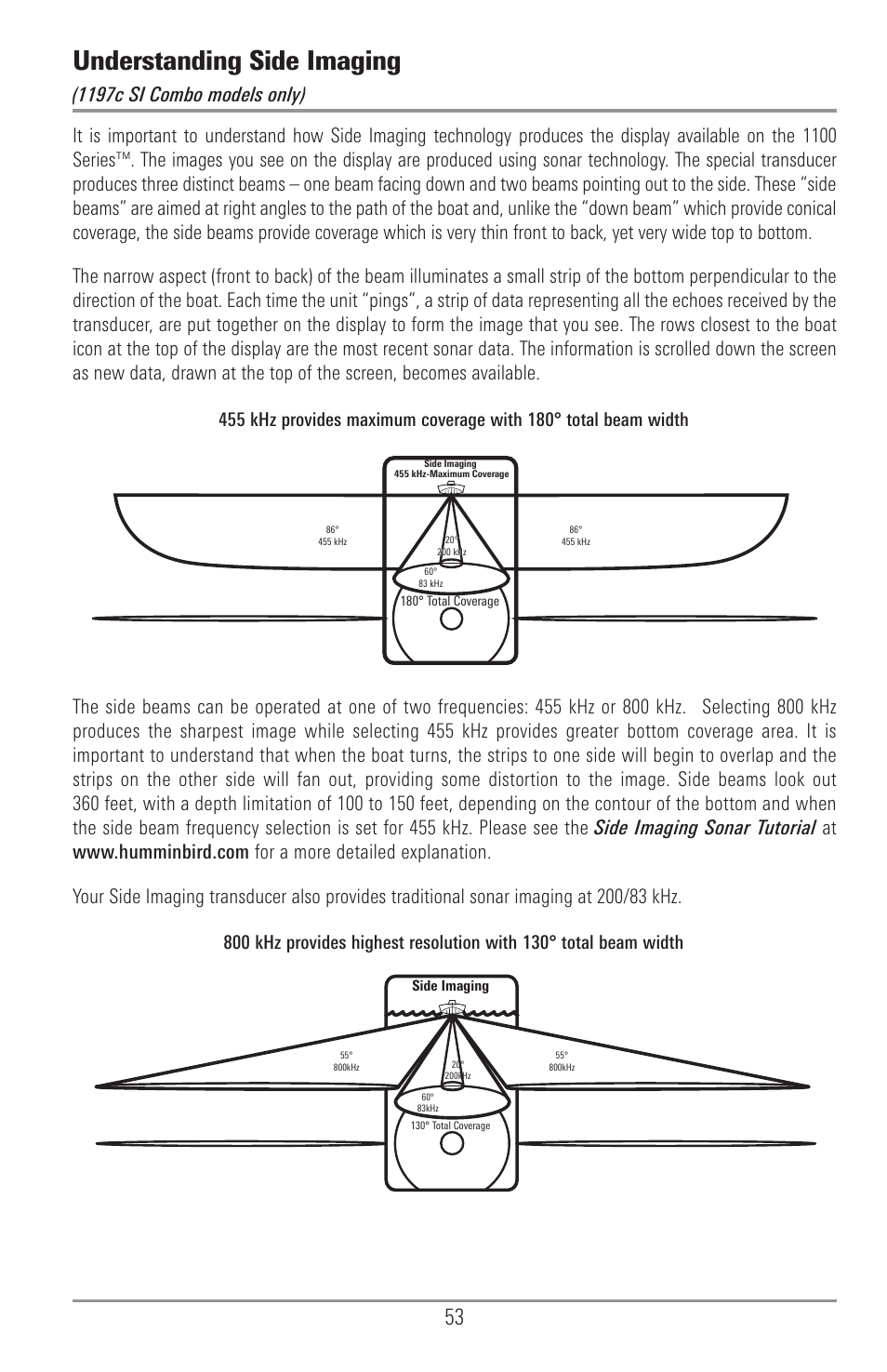 Understanding side imaging | Humminbird 1157C User Manual | Page 63 / 200