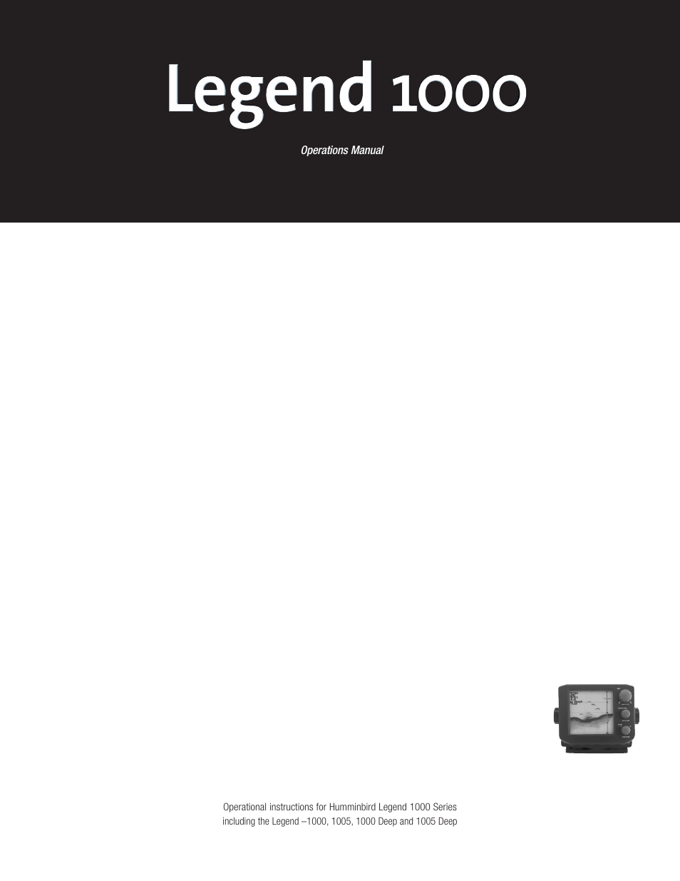 Humminbird Legend 1000 User Manual | 18 pages