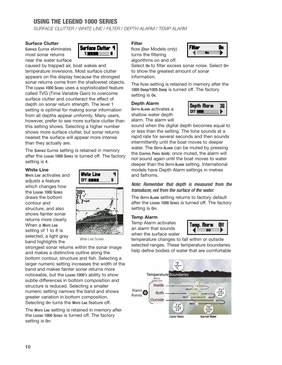 Using the legend 1000 series | Humminbird Legend 1000 User Manual | Page 12 / 18