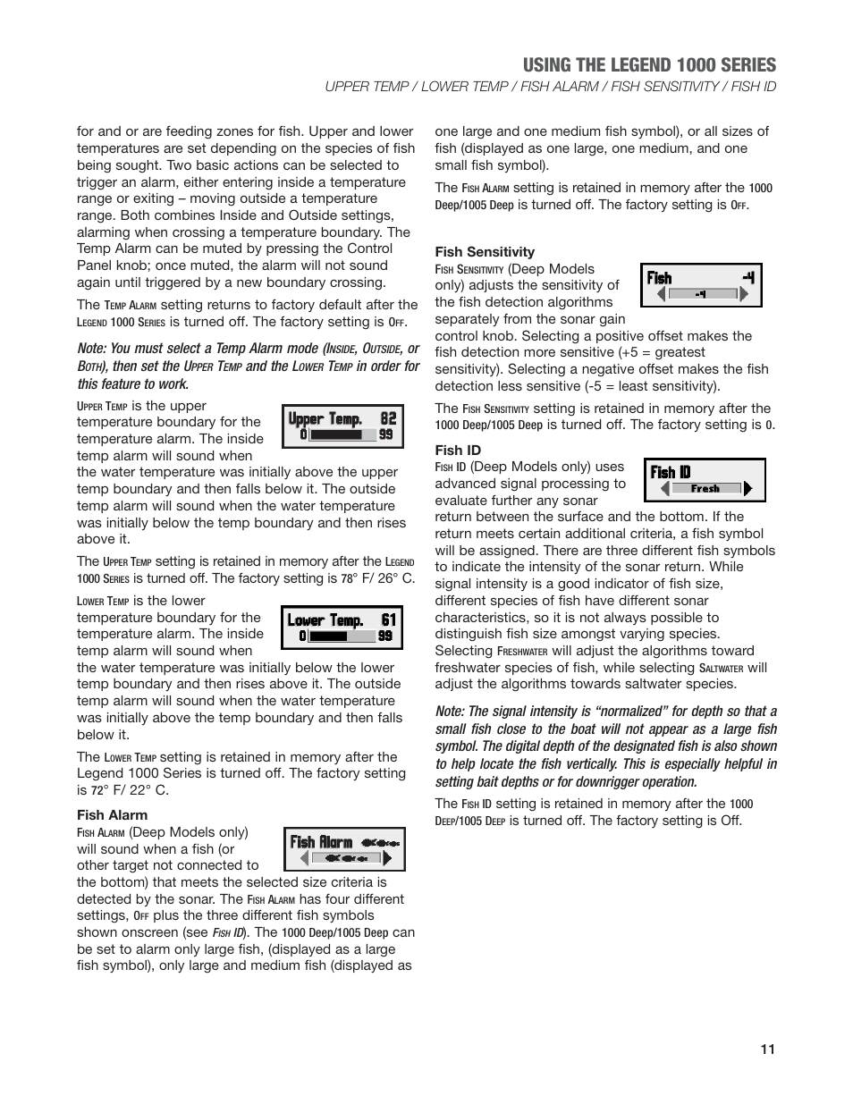 Using the legend 1000 series | Humminbird Legend 1000 User Manual | Page 13 / 18