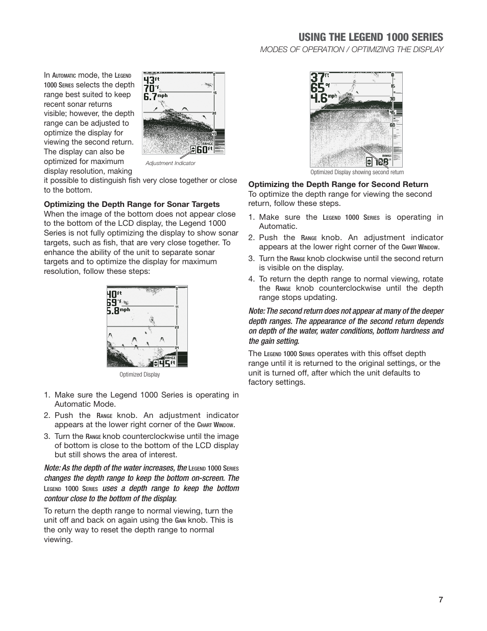 Using the legend 1000 series | Humminbird Legend 1000 User Manual | Page 9 / 18