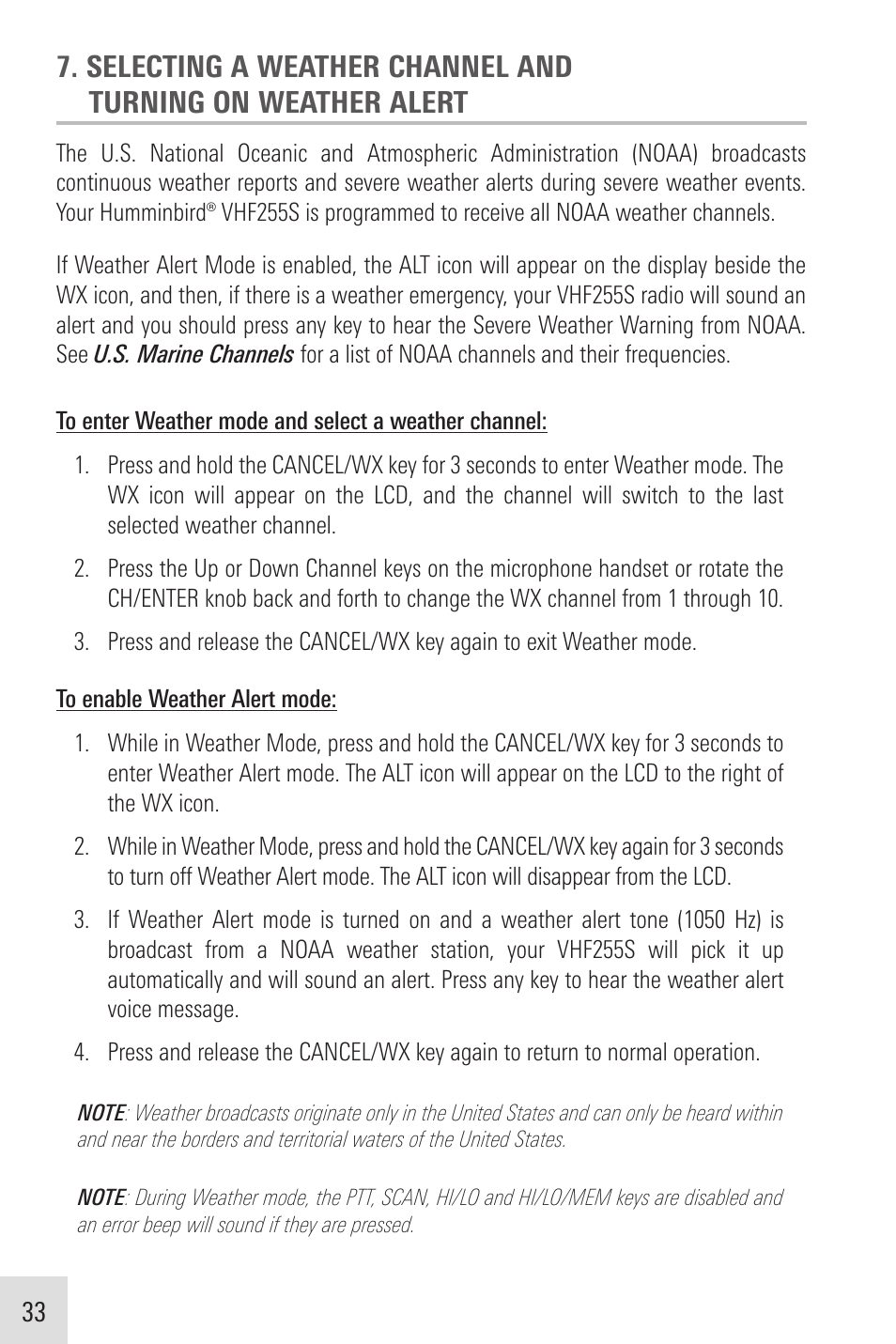 Humminbird VHF255SW User Manual | Page 34 / 90