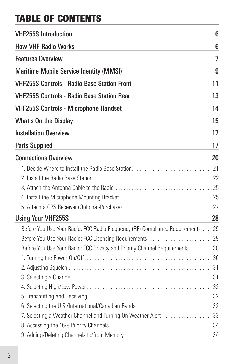 Humminbird VHF255SW User Manual | Page 4 / 90