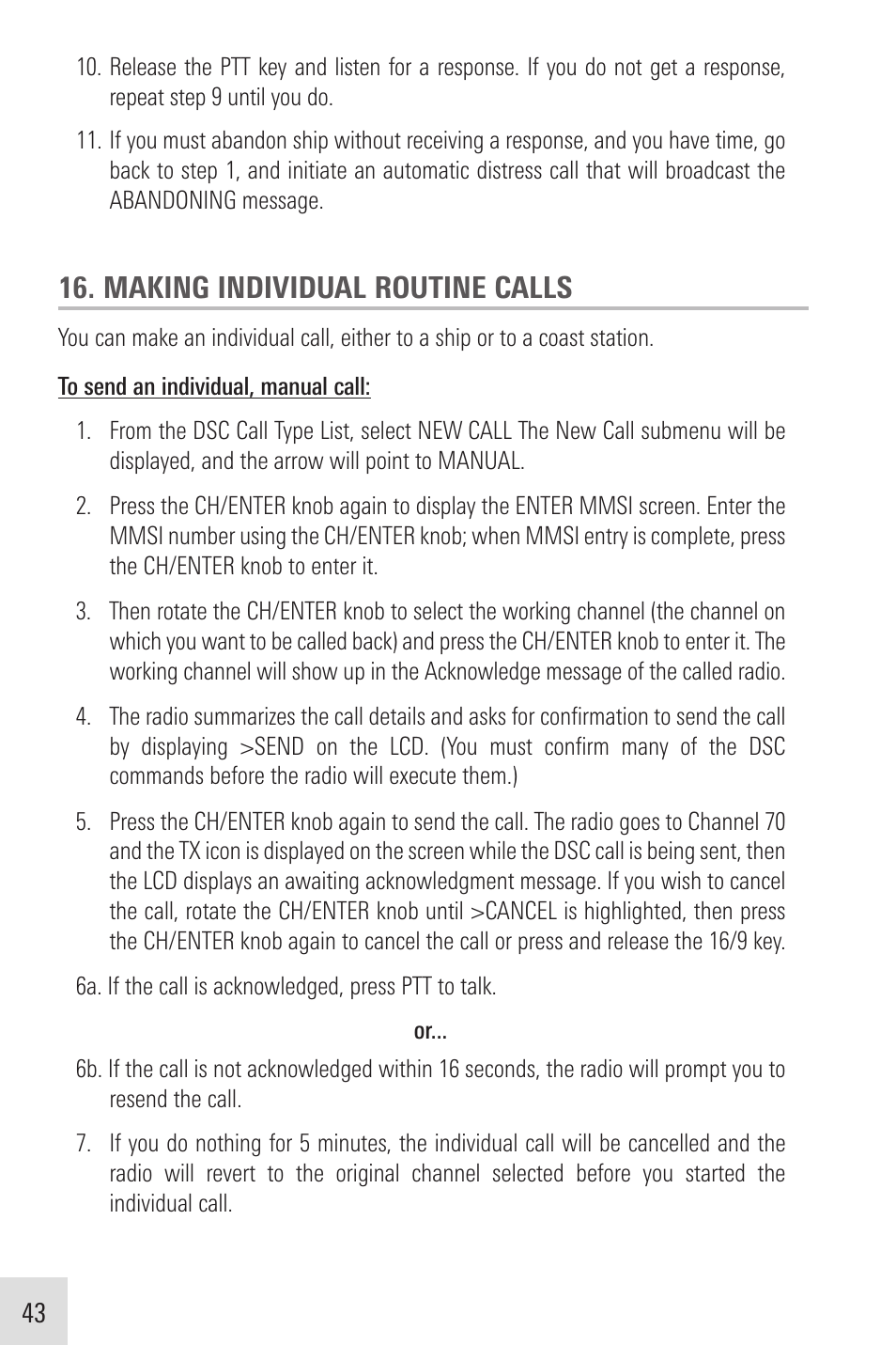 Making individual routine calls | Humminbird VHF255SW User Manual | Page 44 / 90