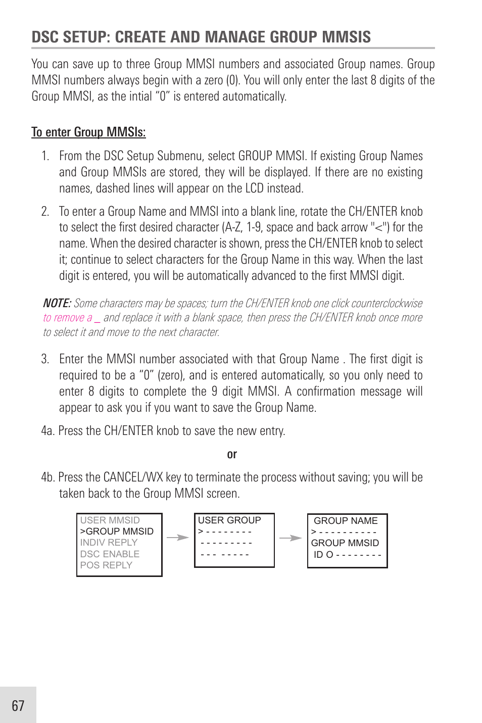 Dsc setup: create and manage group mmsis | Humminbird VHF255SW User Manual | Page 68 / 90