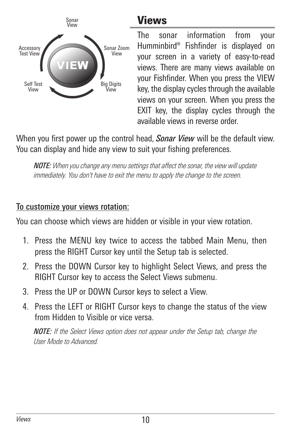 Views | Humminbird 500 SERIES 596C User Manual | Page 18 / 82