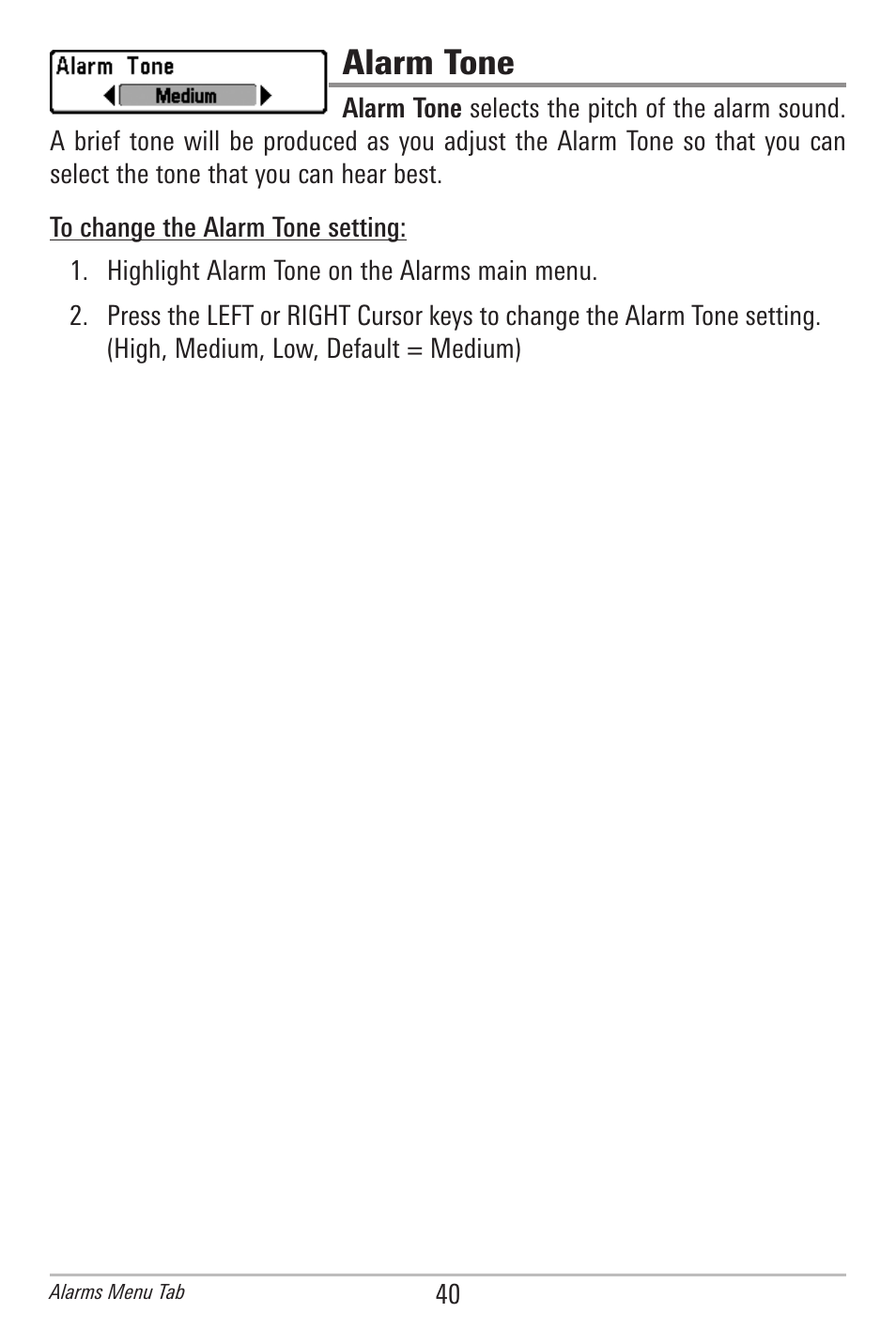 Alarm tone | Humminbird 500 SERIES 596C User Manual | Page 48 / 82