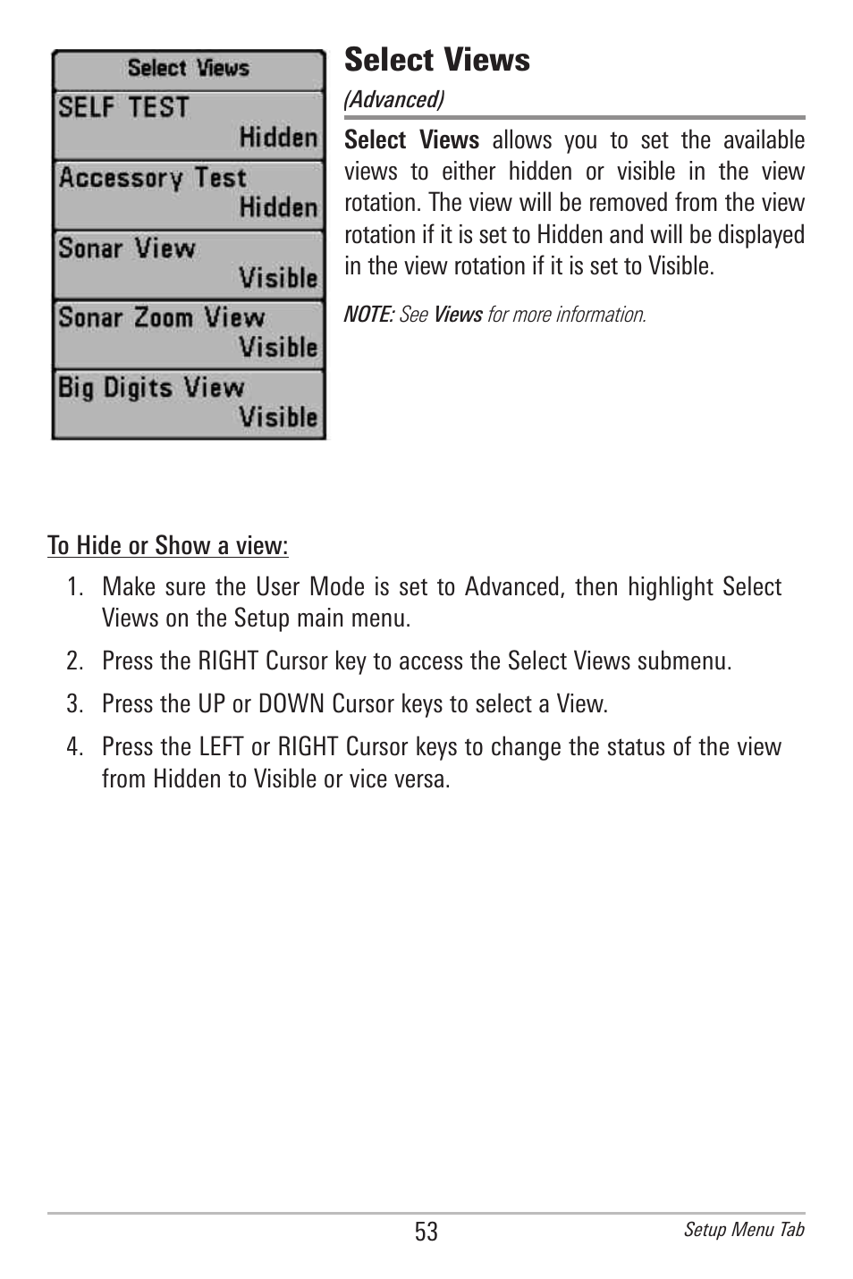 Select views | Humminbird 500 SERIES 596C User Manual | Page 61 / 82