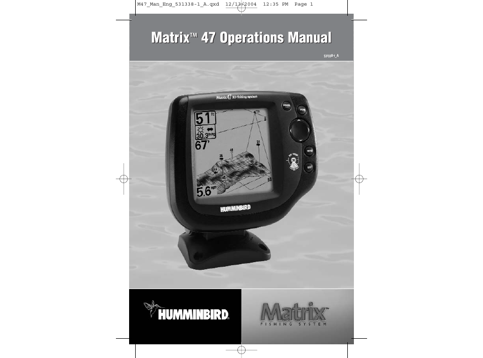 Humminbird Matrix 531338-1_A User Manual | 33 pages