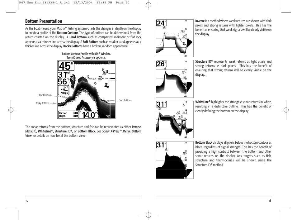 Bottom presentation | Humminbird Matrix 531338-1_A User Manual | Page 11 / 33