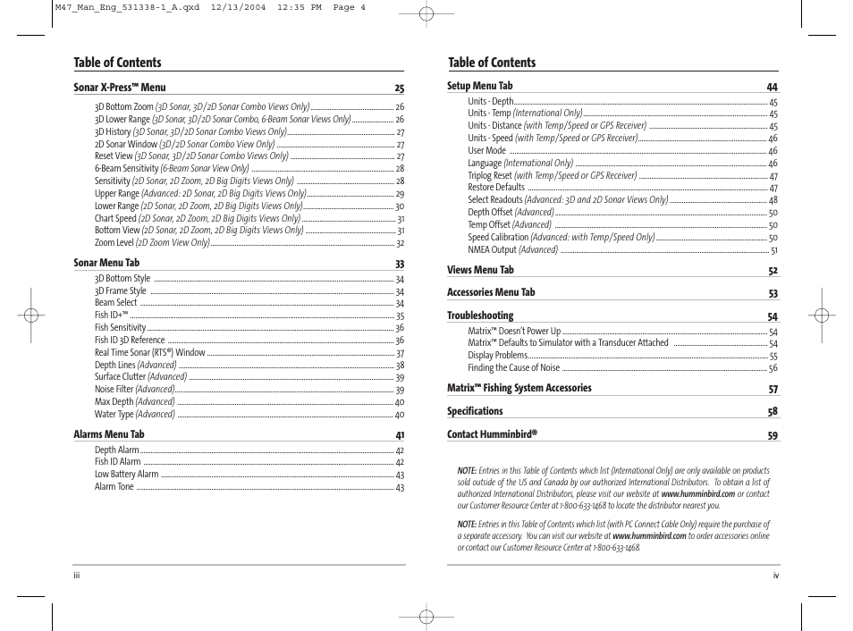 Humminbird Matrix 531338-1_A User Manual | Page 3 / 33