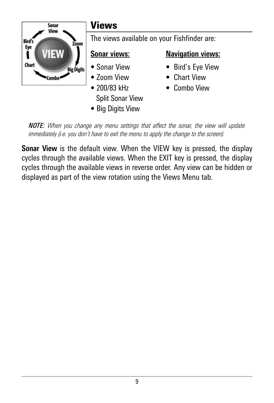 Views | Humminbird 500 SERIES 580 User Manual | Page 16 / 134