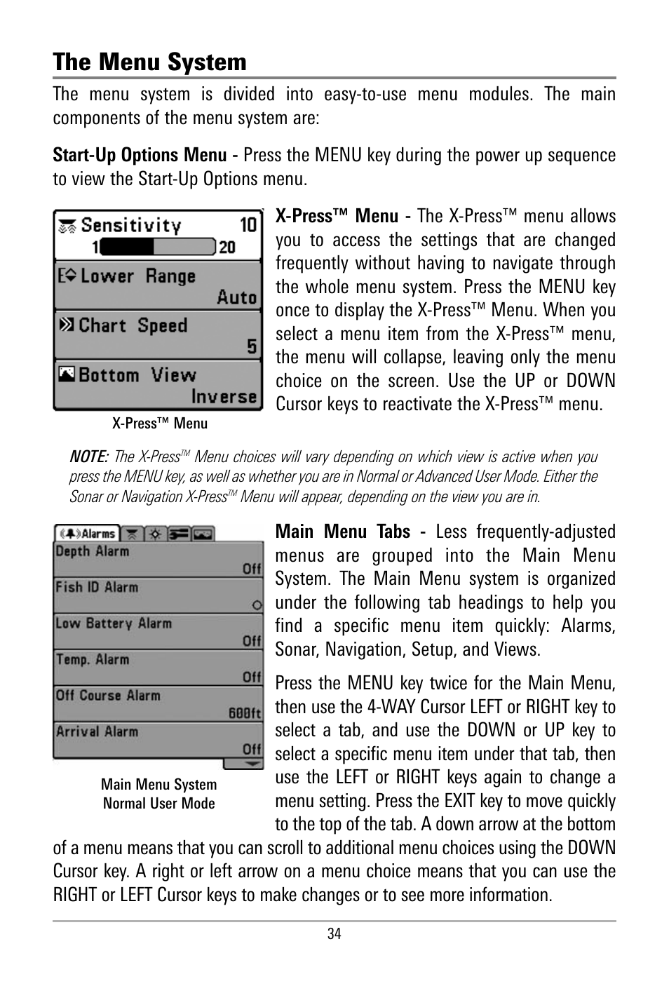 The menu system | Humminbird 500 SERIES 580 User Manual | Page 41 / 134