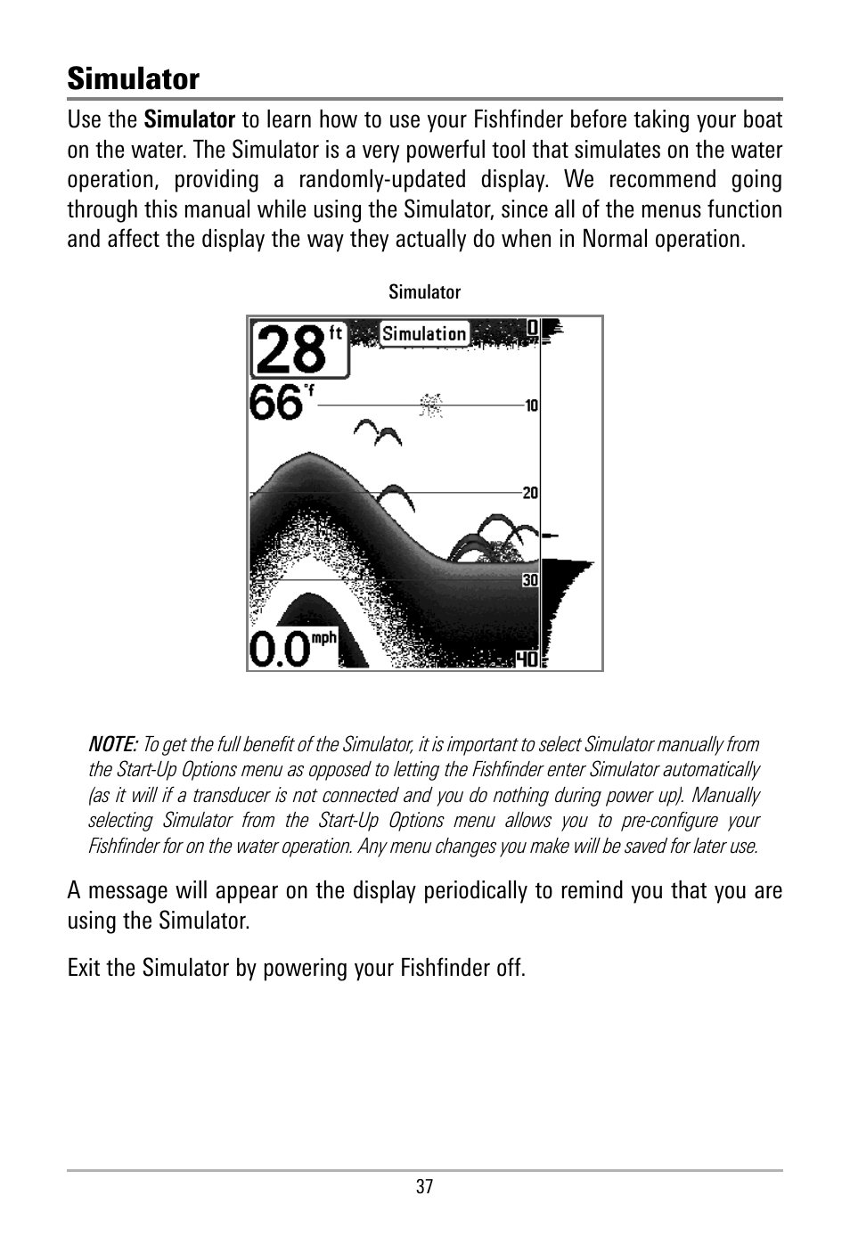 Simulator | Humminbird 500 SERIES 580 User Manual | Page 44 / 134