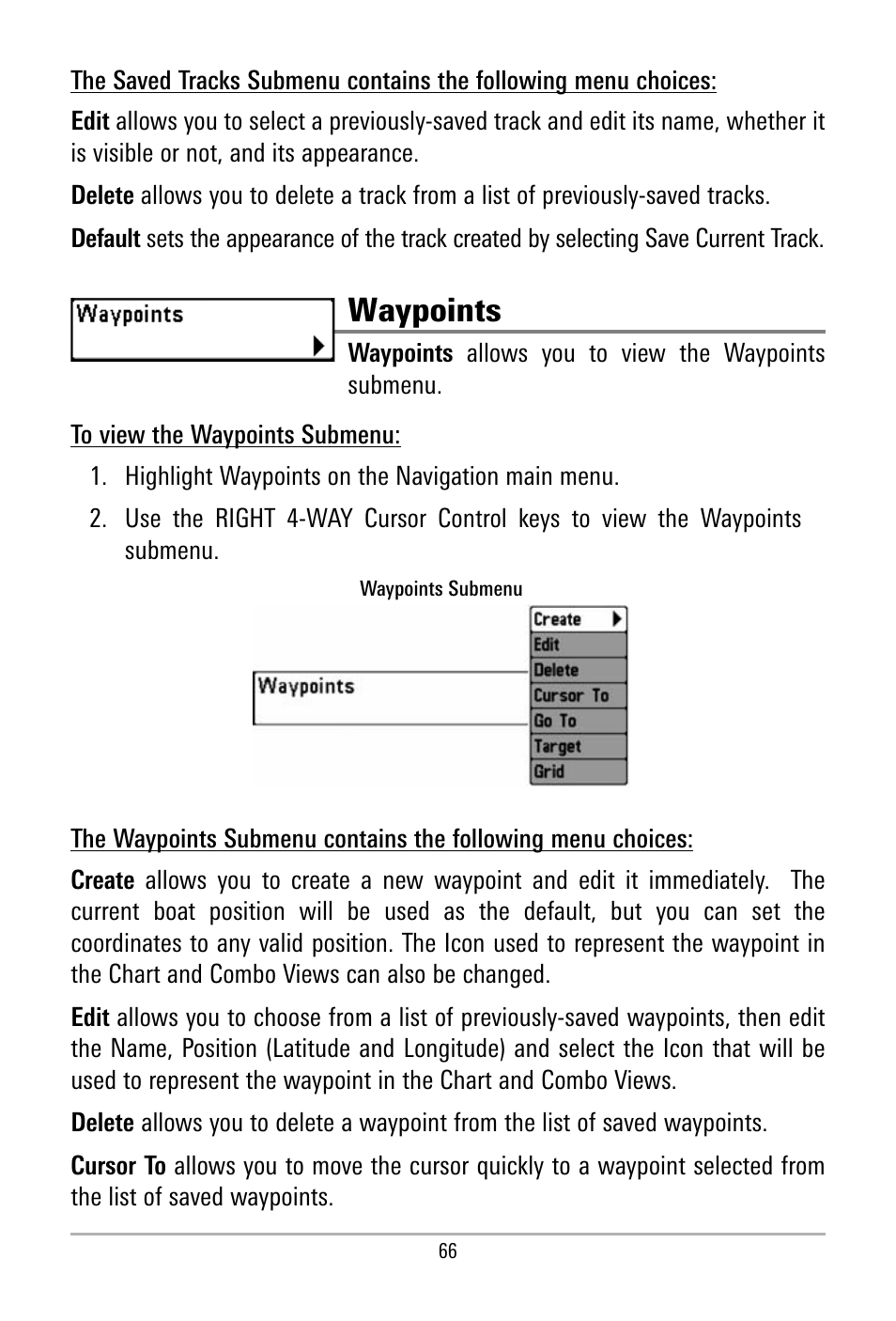 Waypoints | Humminbird 500 SERIES 580 User Manual | Page 73 / 134