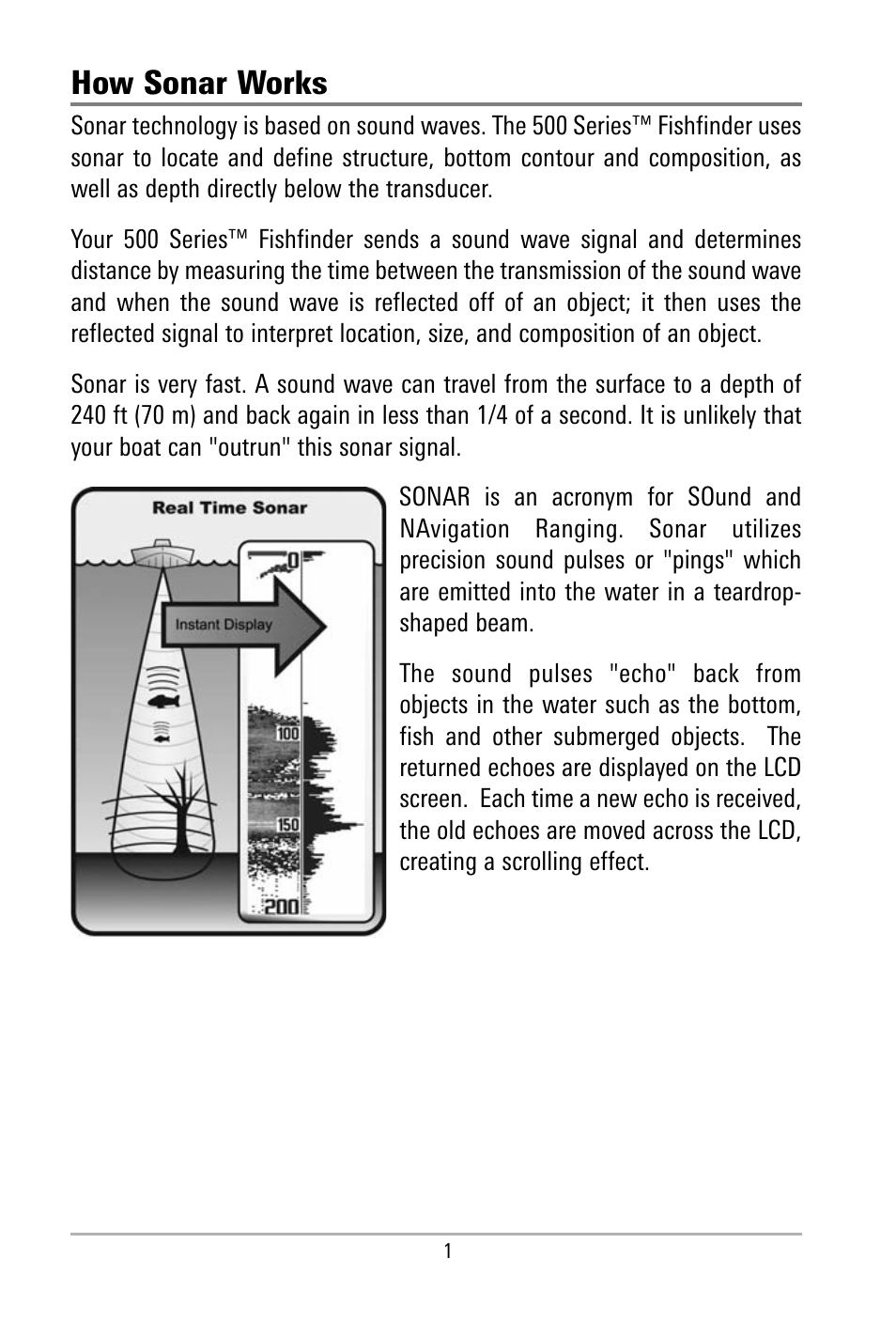 How sonar works | Humminbird 500 SERIES 580 User Manual | Page 8 / 134