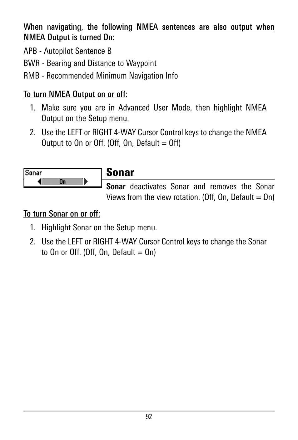 Sonar | Humminbird 500 SERIES 580 User Manual | Page 99 / 134