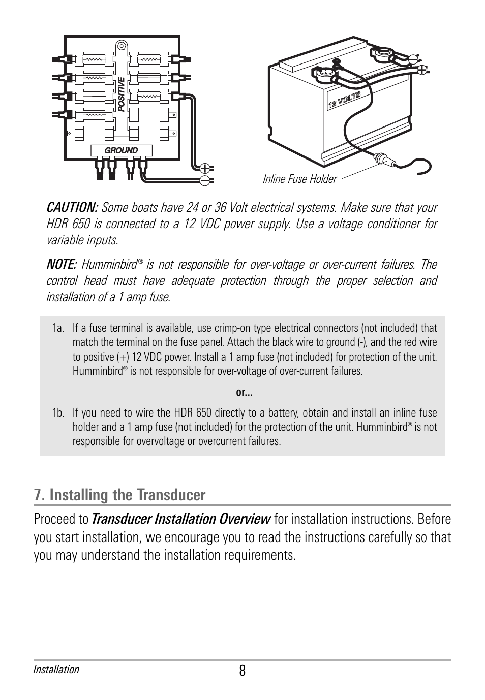 Installing the transducer | Humminbird HDR 650 User Manual | Page 12 / 48