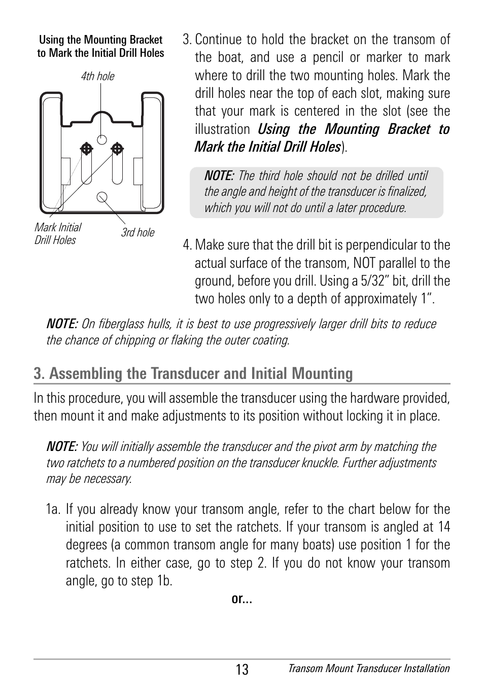 Assembling the transducer and initial mounting | Humminbird HDR 650 User Manual | Page 17 / 48