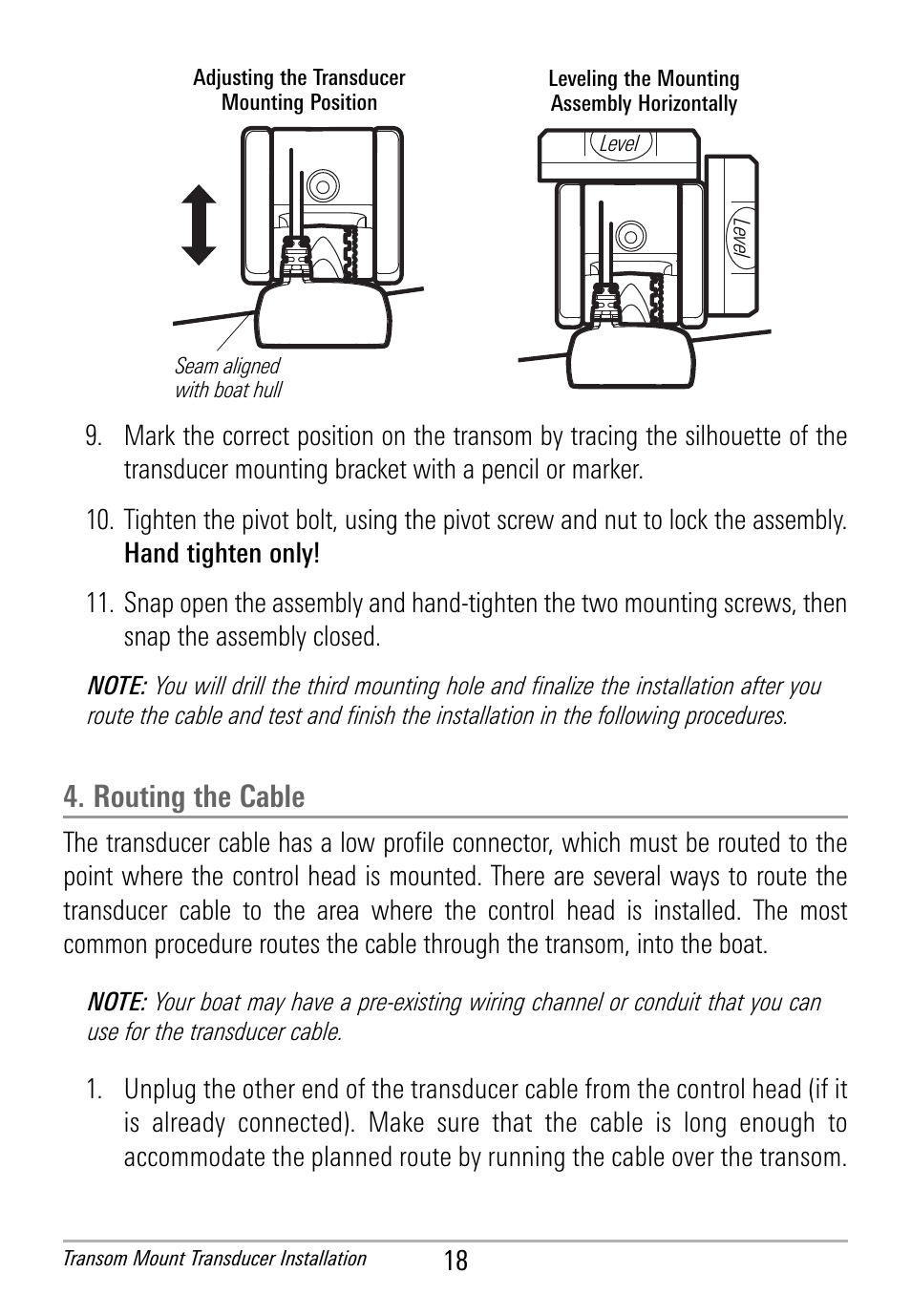 Routing the cable | Humminbird HDR 650 User Manual | Page 22 / 48
