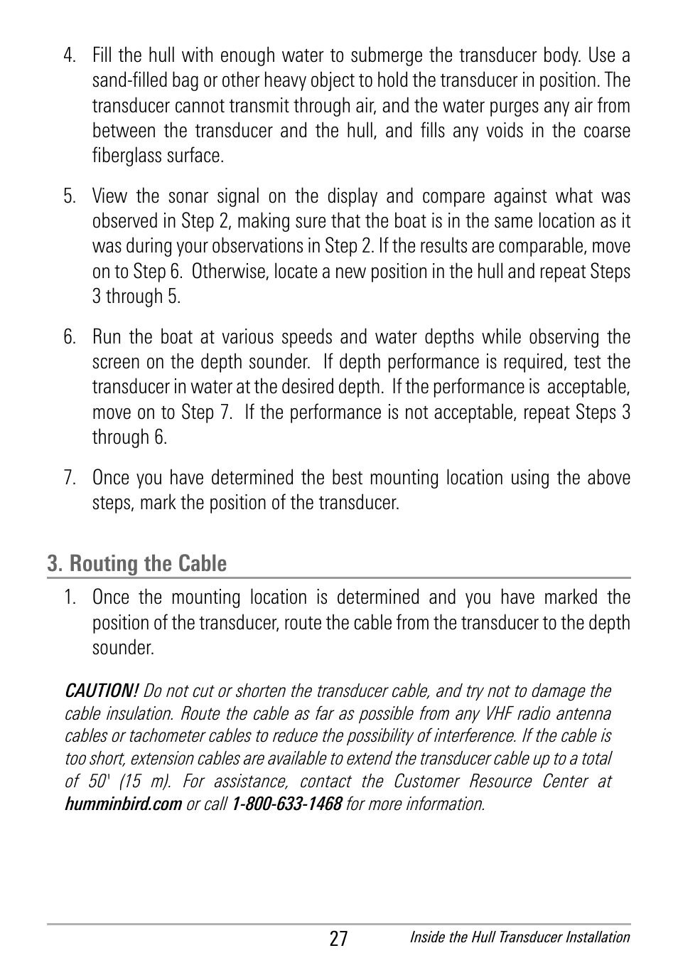 Routing the cable | Humminbird HDR 650 User Manual | Page 31 / 48