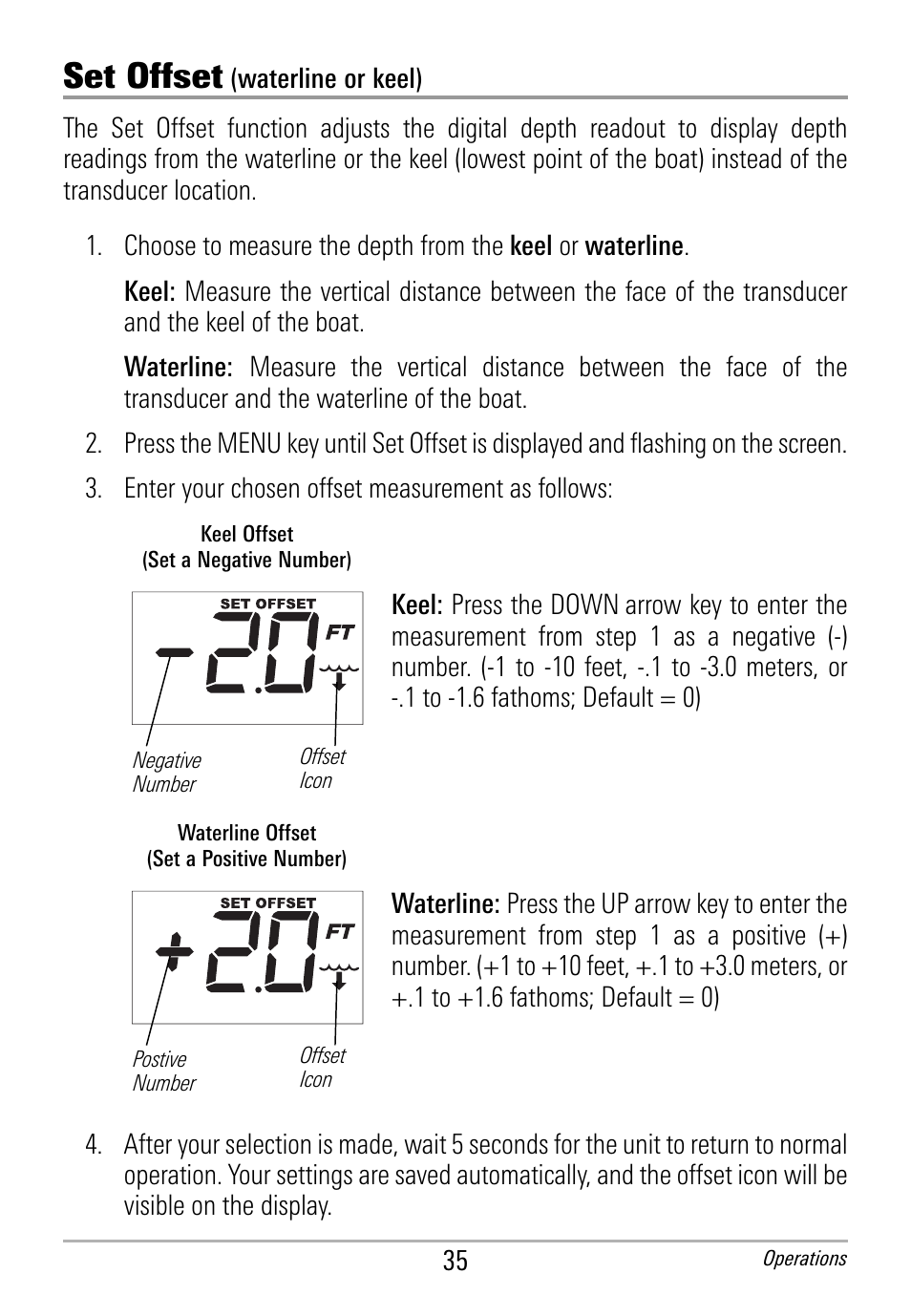 Set offset | Humminbird HDR 650 User Manual | Page 39 / 48