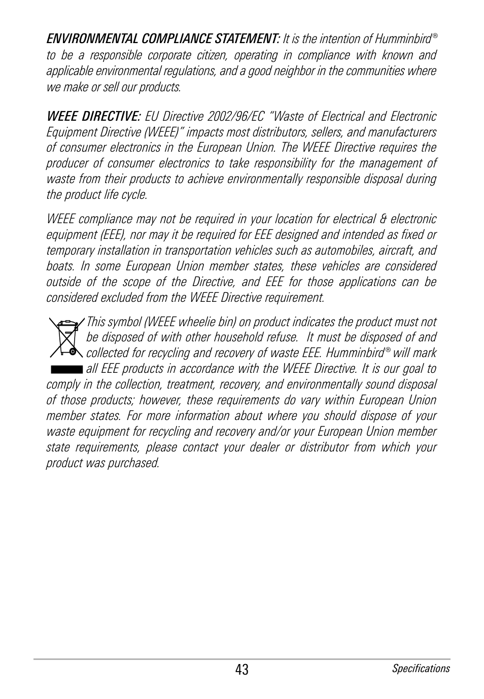Humminbird HDR 650 User Manual | Page 47 / 48