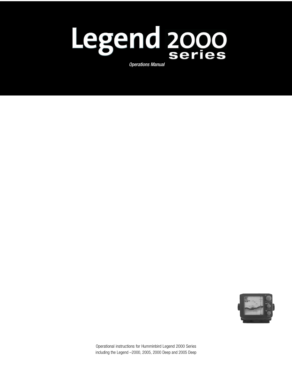 Humminbird Legend 2000 User Manual | 18 pages