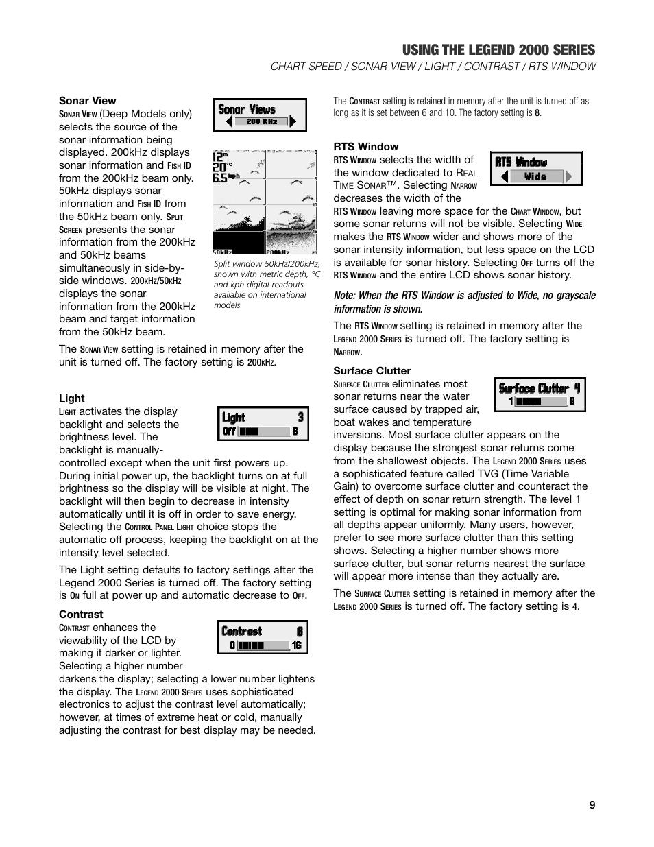 Using the legend 2000 series | Humminbird Legend 2000 User Manual | Page 11 / 18