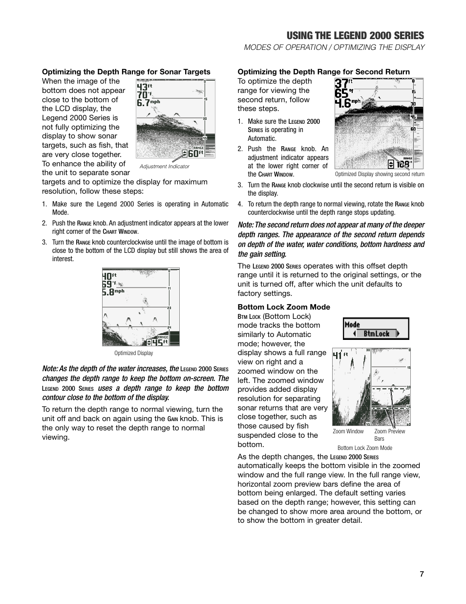 Using the legend 2000 series | Humminbird Legend 2000 User Manual | Page 9 / 18