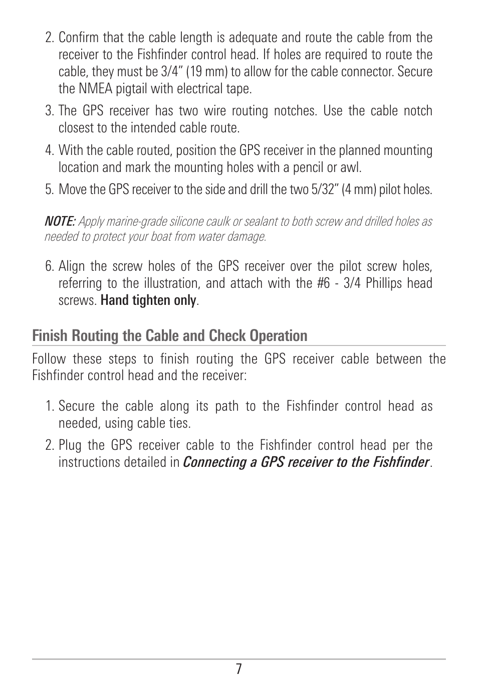 Finish routing the cable and check operation | Humminbird 531478-2_B User Manual | Page 13 / 66