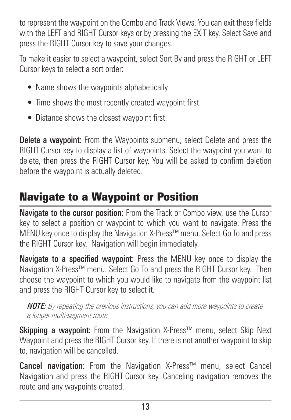 Navigate to a waypoint or position | Humminbird 531478-2_B User Manual | Page 19 / 66