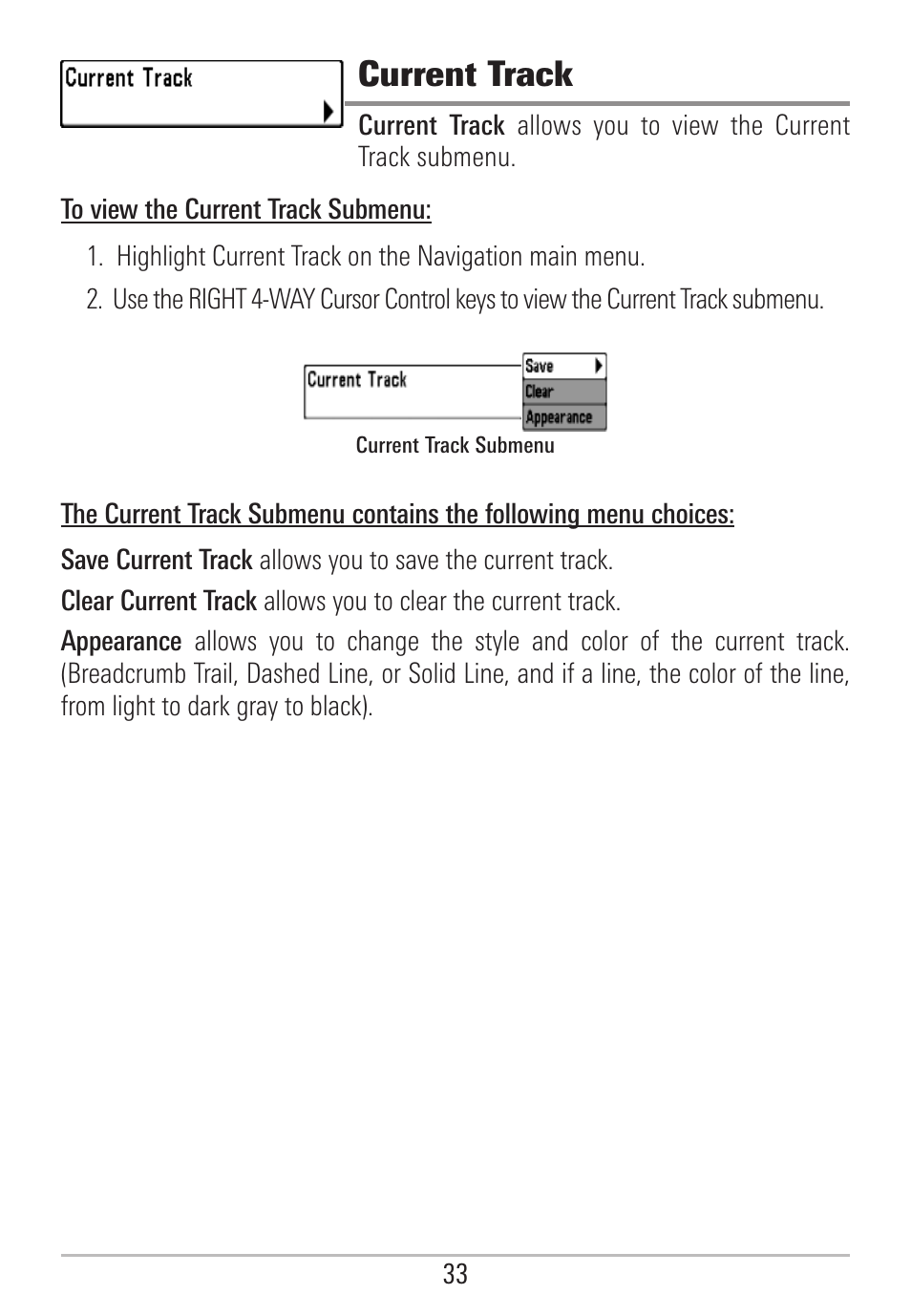 Current track | Humminbird 531478-2_B User Manual | Page 39 / 66