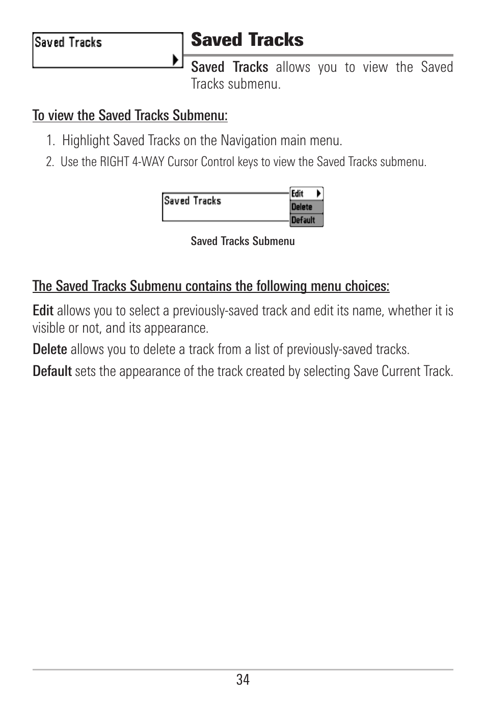 Saved tracks | Humminbird 531478-2_B User Manual | Page 40 / 66