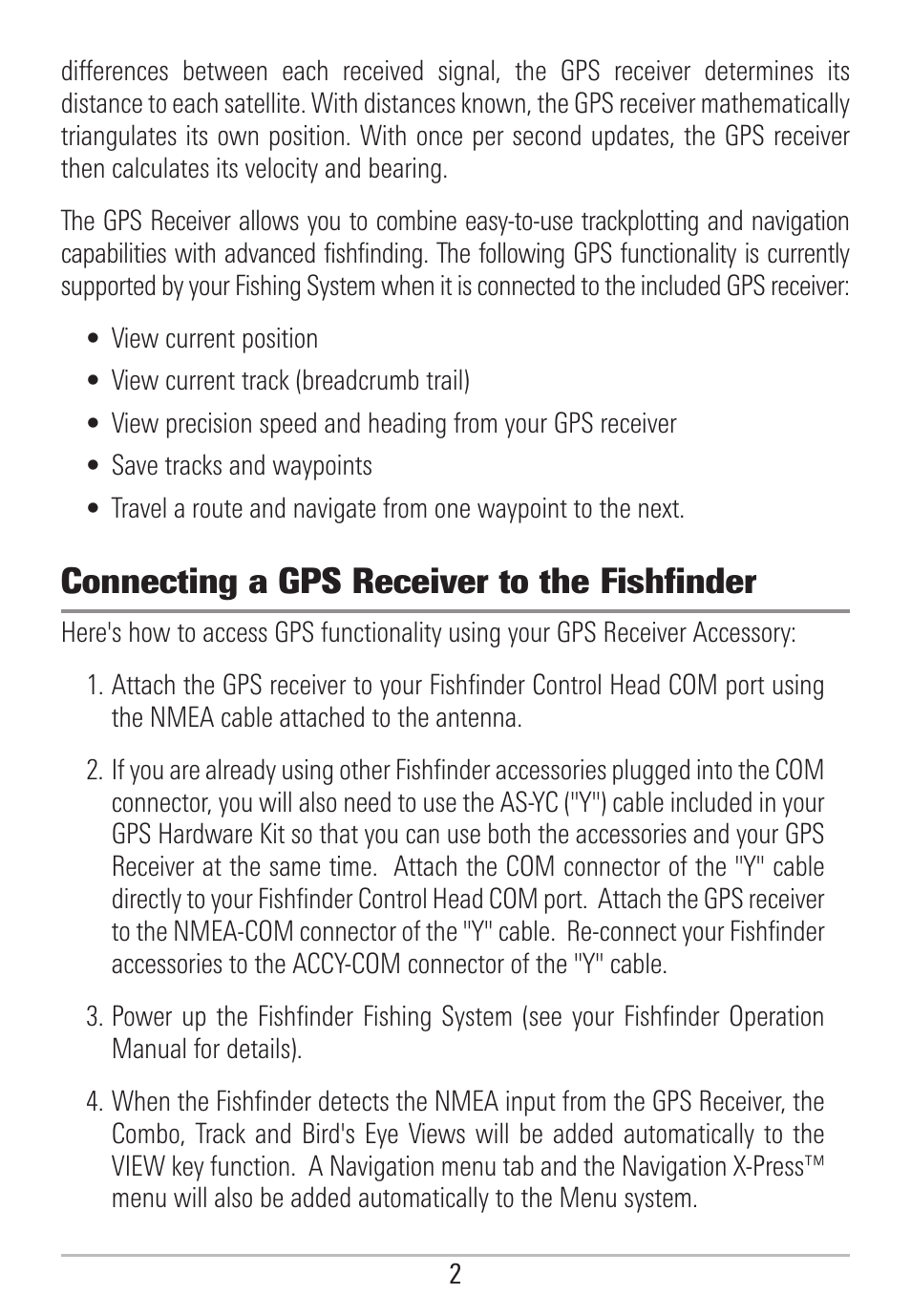 Connecting a gps receiver to the fishfinder | Humminbird 531478-2_B User Manual | Page 8 / 66