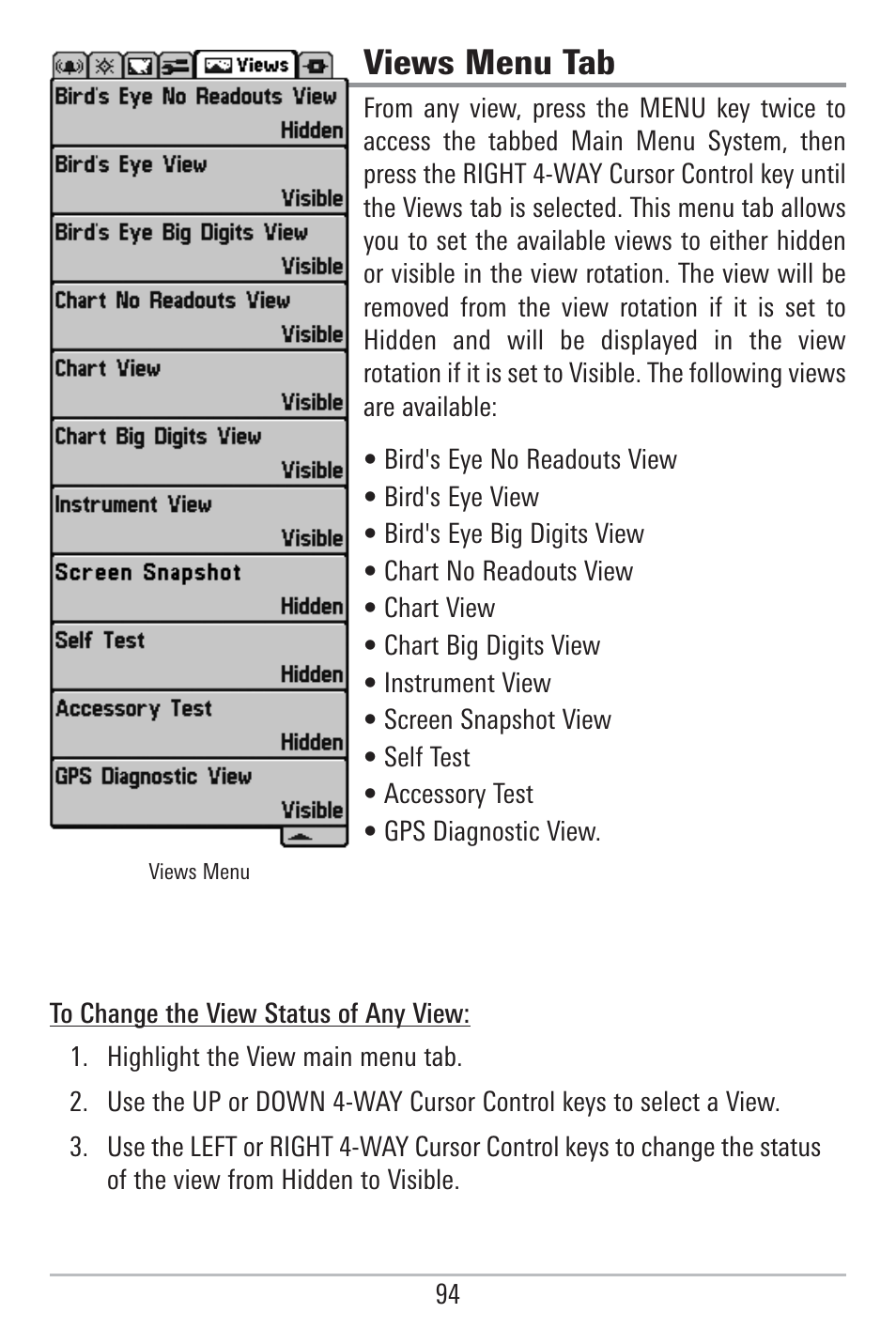 Views menu tab | Humminbird 785C2I User Manual | Page 102 / 120