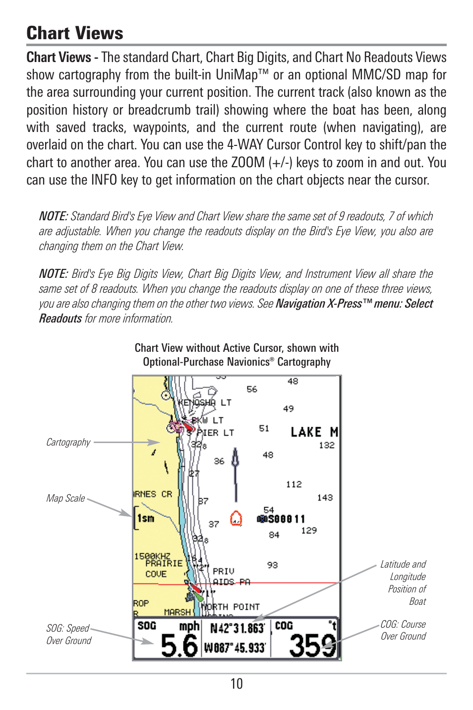 Chart views | Humminbird 785C2I User Manual | Page 18 / 120