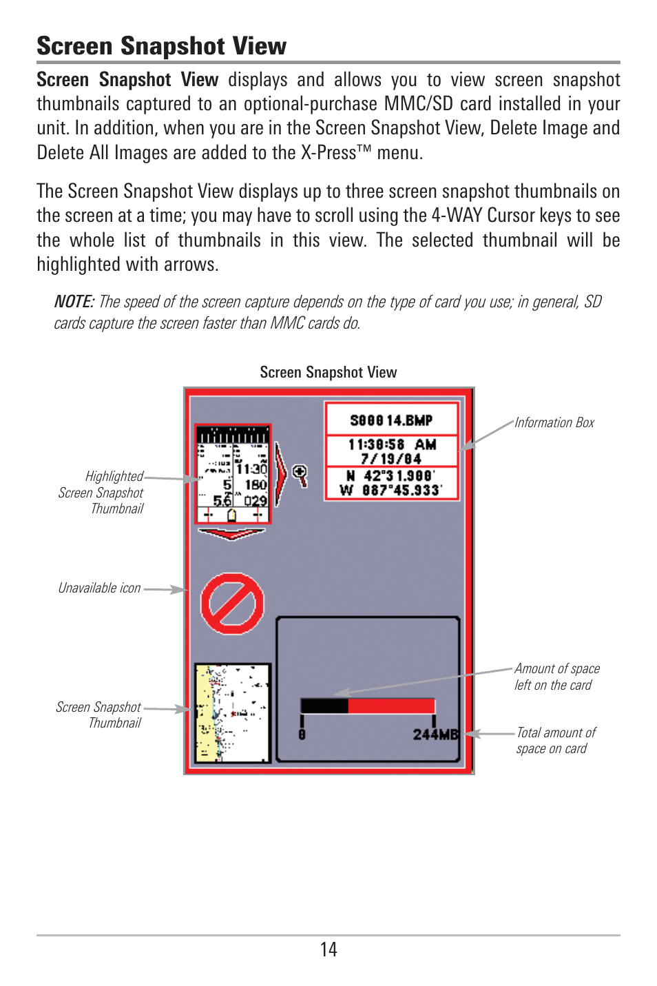 Screen snapshot view | Humminbird 785C2I User Manual | Page 22 / 120