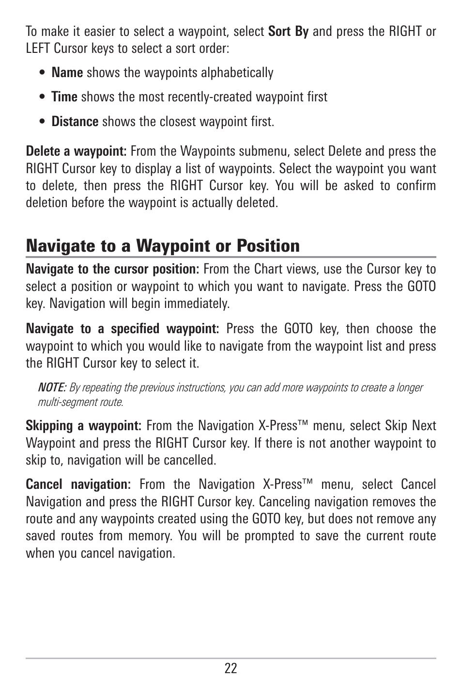 Navigate to a waypoint or position | Humminbird 785C2I User Manual | Page 30 / 120