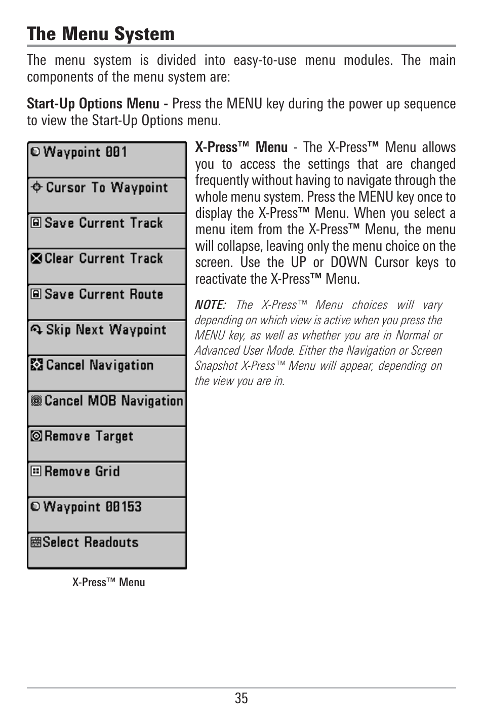 The menu system | Humminbird 785C2I User Manual | Page 43 / 120