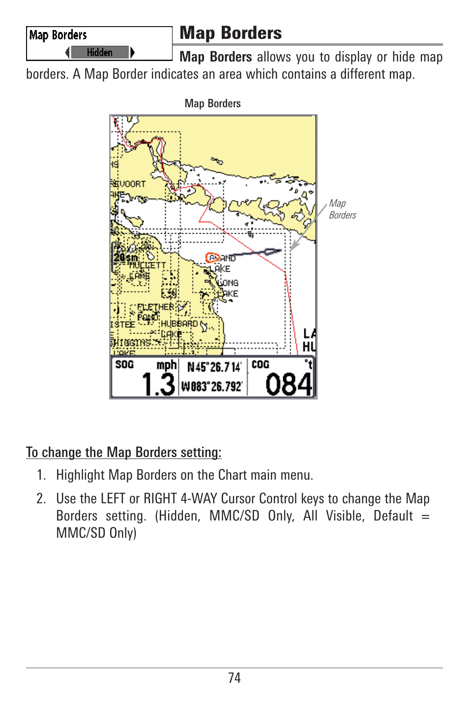 Map borders | Humminbird 785C2I User Manual | Page 82 / 120