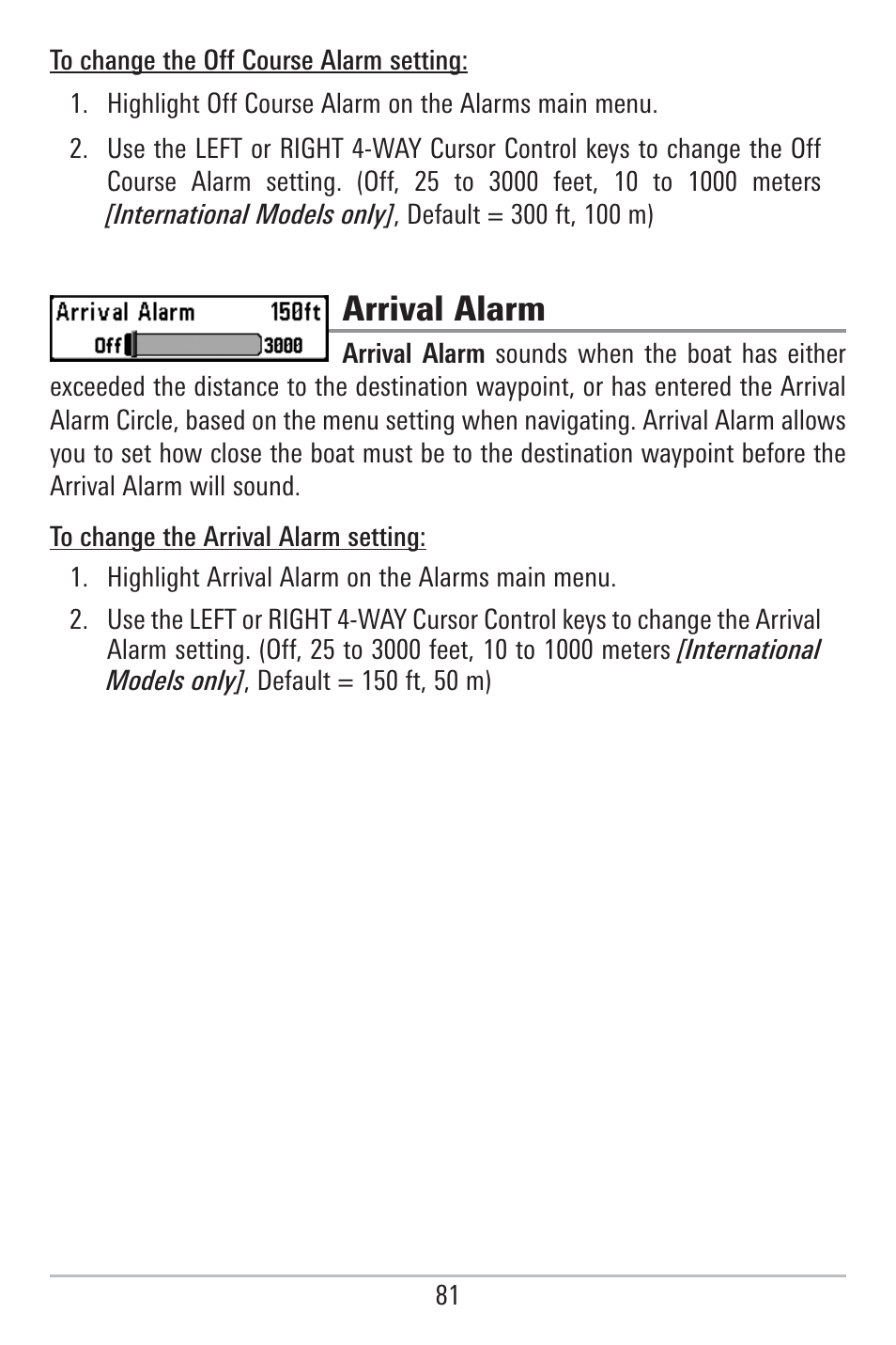 Arrival alarm | Humminbird 785C2I User Manual | Page 89 / 120