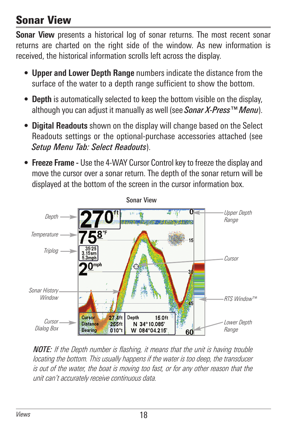 Sonar view | Humminbird 778C User Manual | Page 26 / 107